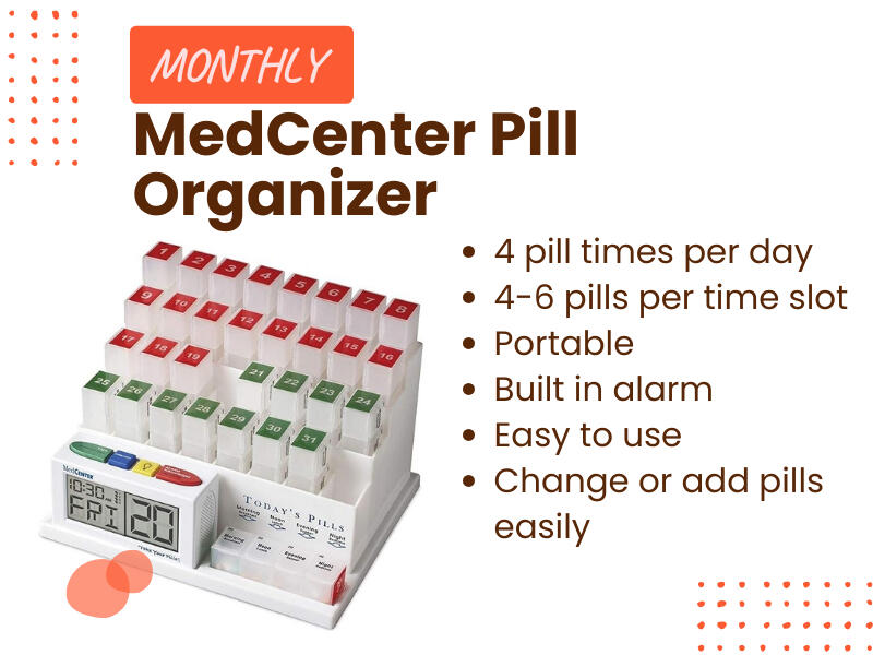 MedCenter Pill organizer with alarm Lewy body dementia