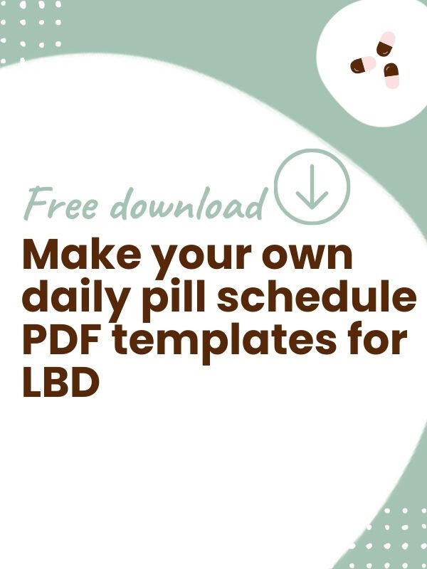 Free download- Make your own daily pill schedule PDF templates for Lewy Body Dementia caregivers
